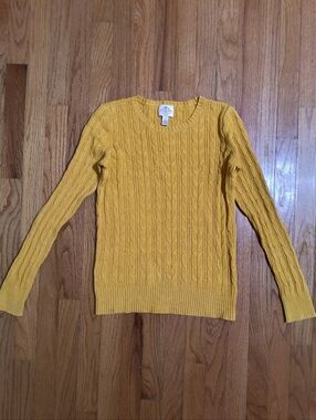 3/$10⭐ St. John's Bay Cable Knit Sweater, Yellow, Women's Small
